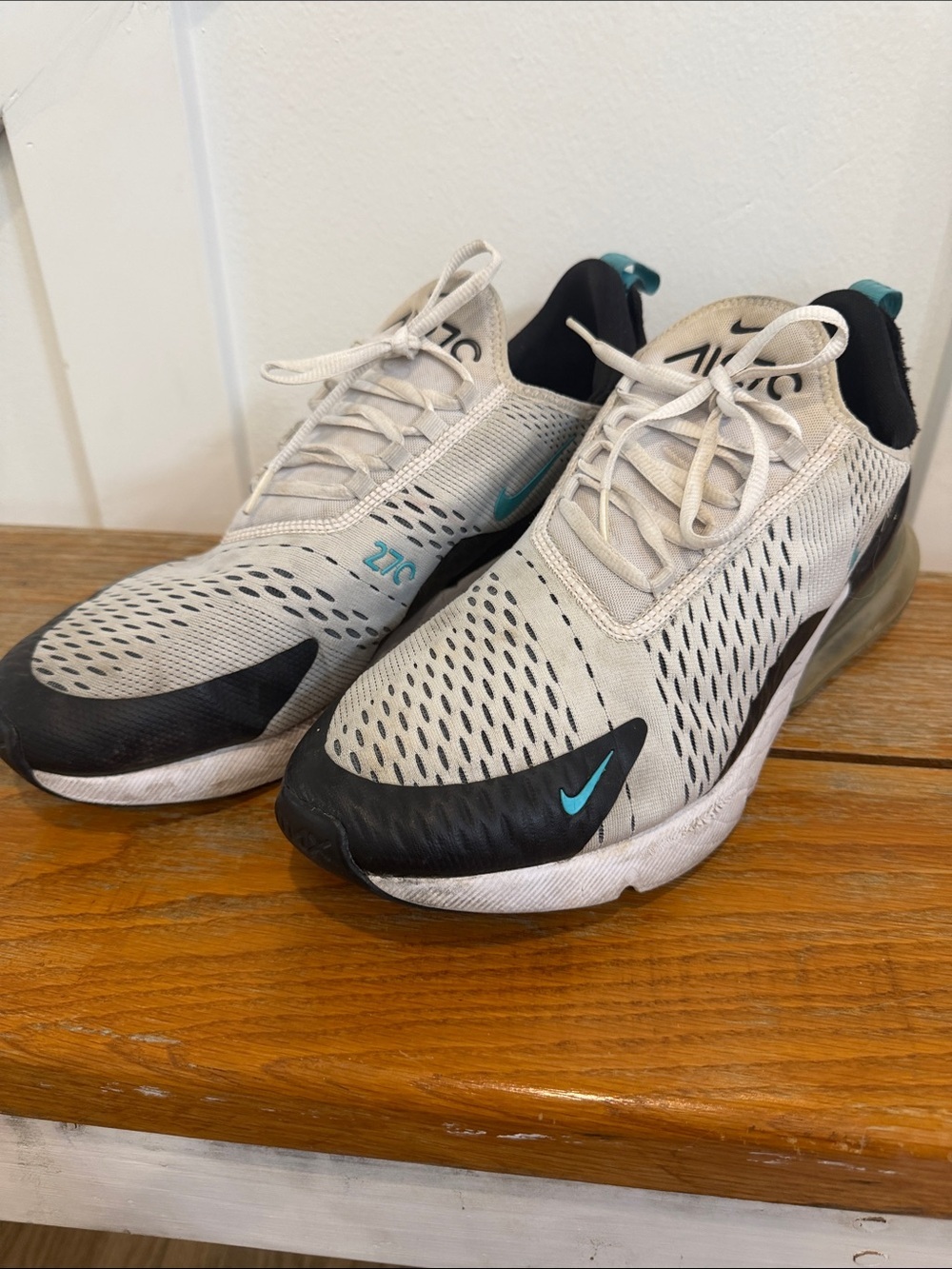 Nike Air Max 270 Dusty Cactus White and Teal Sneakers Size 12